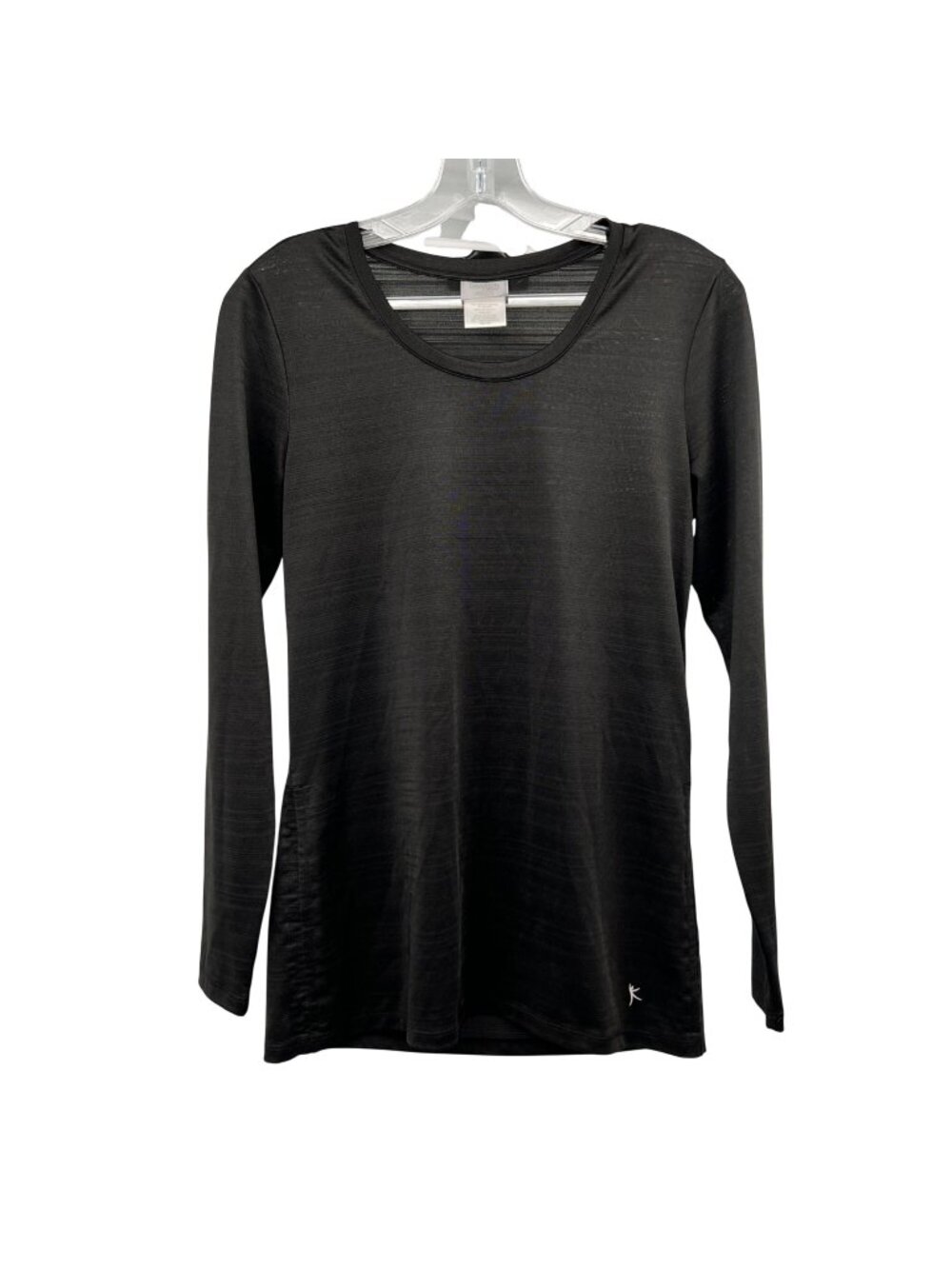 DANSKIN NOW Womens Active Long Sleeve Top Lightweight Black Size Small